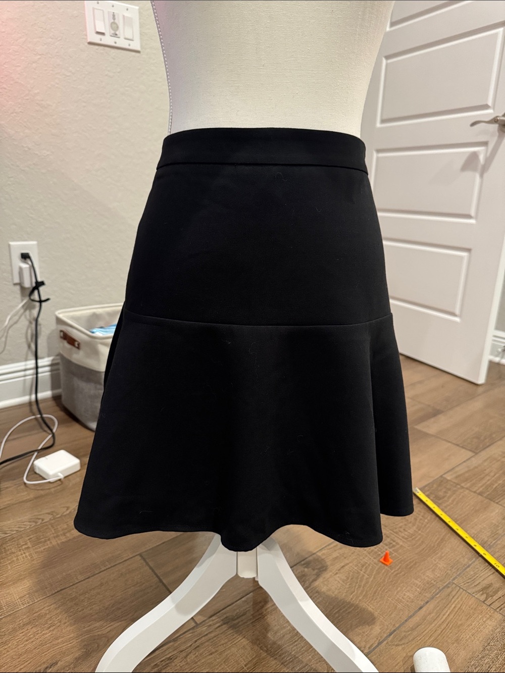 LOFT Black Flared Skater Skirt